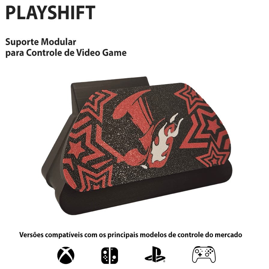 Suporte Controle VideoGame da PlayShift - Tema Persona 5 (XBOX, PLAYSTATION PS5, PRO CONTROLLER e JOY-CON)