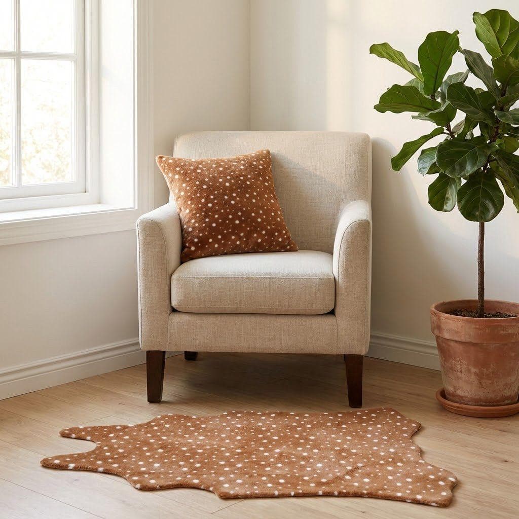 [Venda por tempo limitado] Imitação Sika Deer Pattern Tapete pequeno fofo entrada antiderrapante sala de estar sala de j