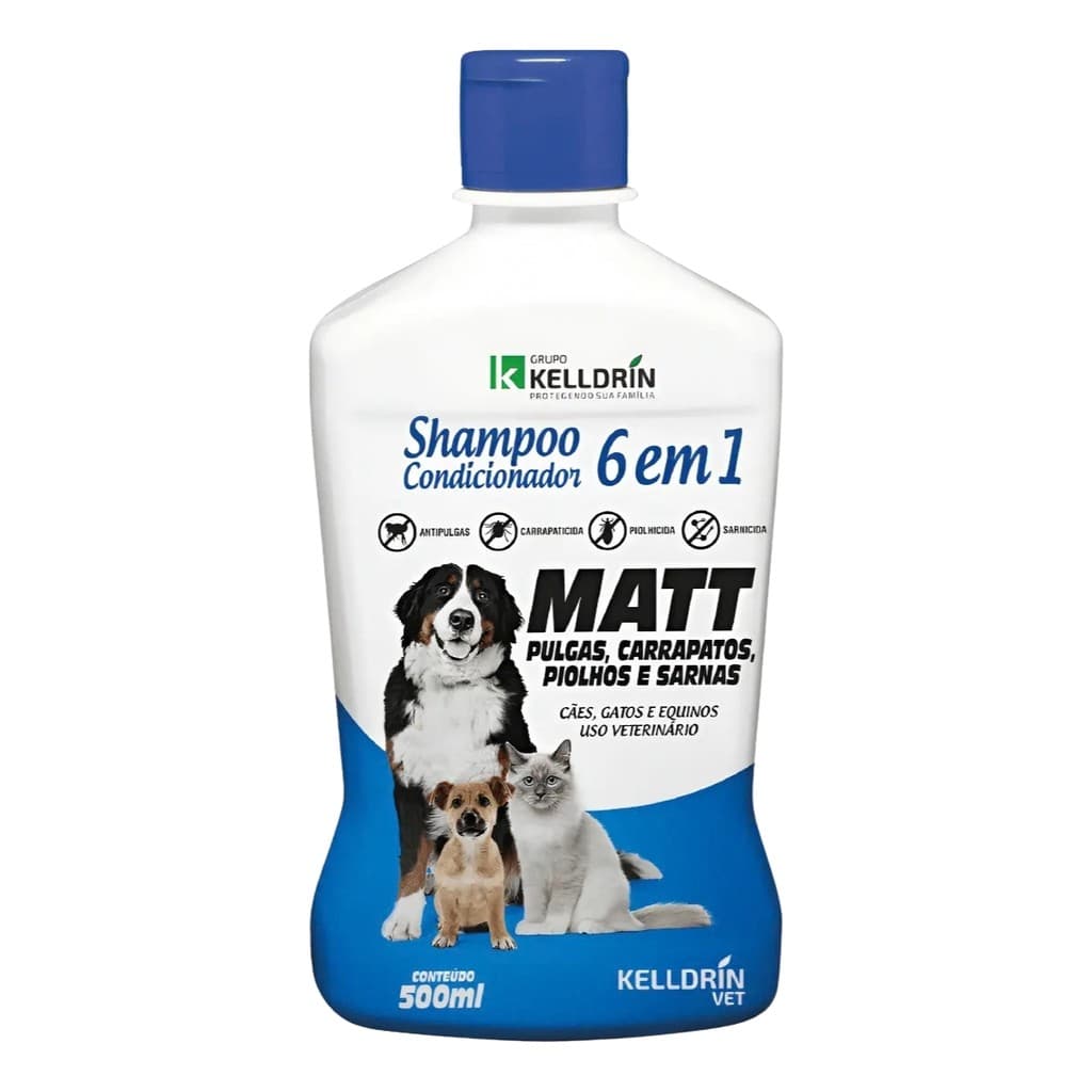 Shampoo E Condicionador 6x1 Matt Antipulgas 500ml Para Pets