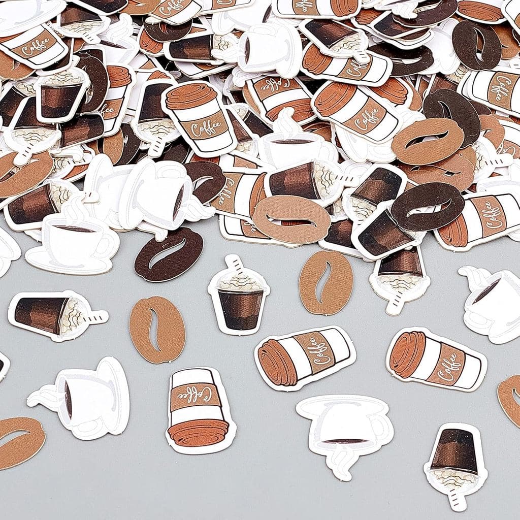 Confete de Café, 200 peças de Confete em Forma de Grão de Café, Decorações para Chá de Panela com Tema de Café, Chá de B