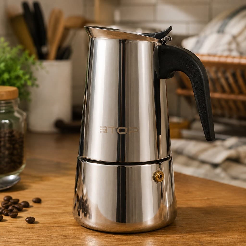 Cafeteira Italiana Moka em Aço Inox 450ml Bule de Café para Fogão Café Expresso