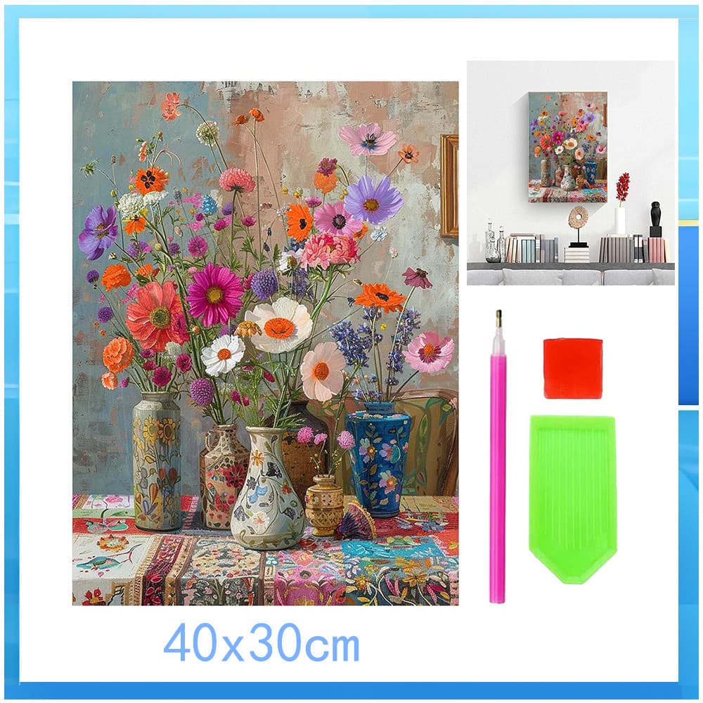 Conjunto de pintura diamante adulto 5D flor sob a parede antiga 40x30cm DIIY decoração de parede de diamante quadrado