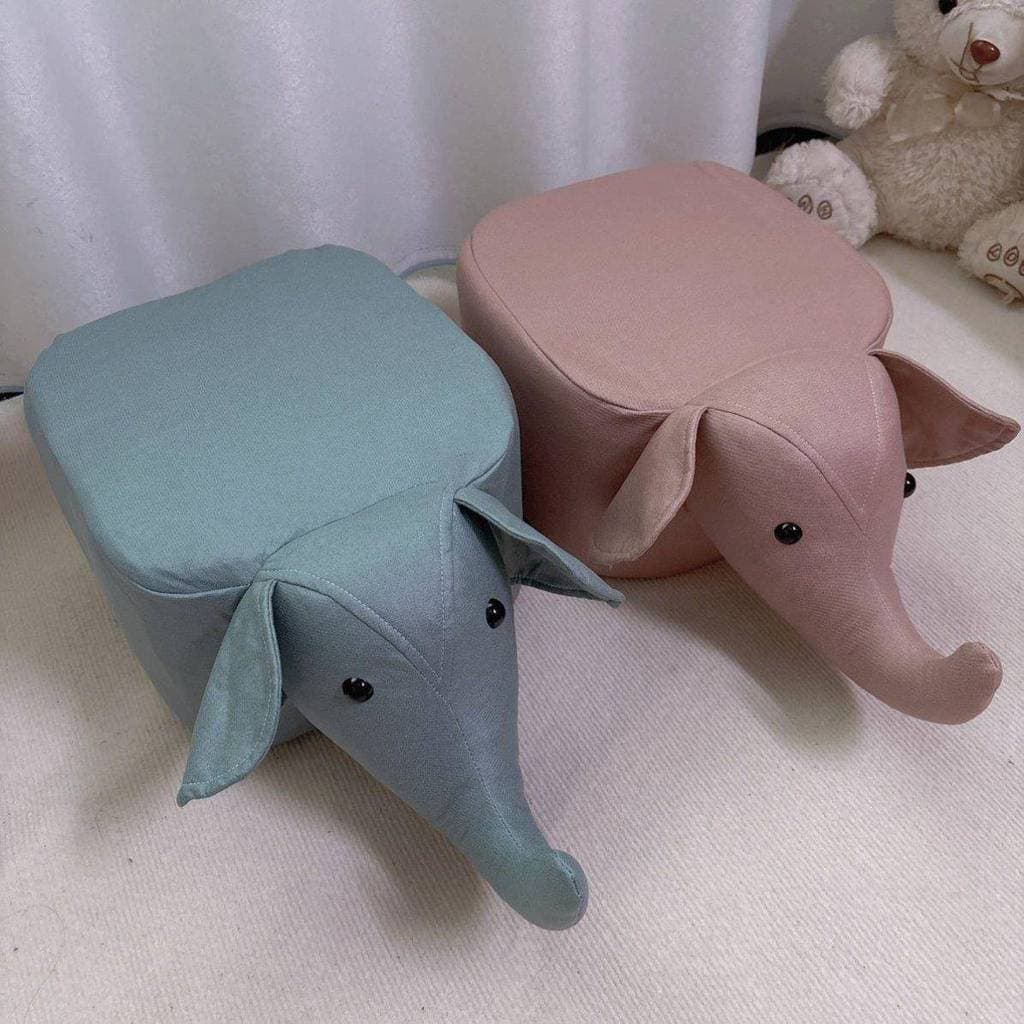 Leite em pó pode capa de sofá caseiro capa de pano de elefante leite em pó pode transformação DIY banco infantil elefant