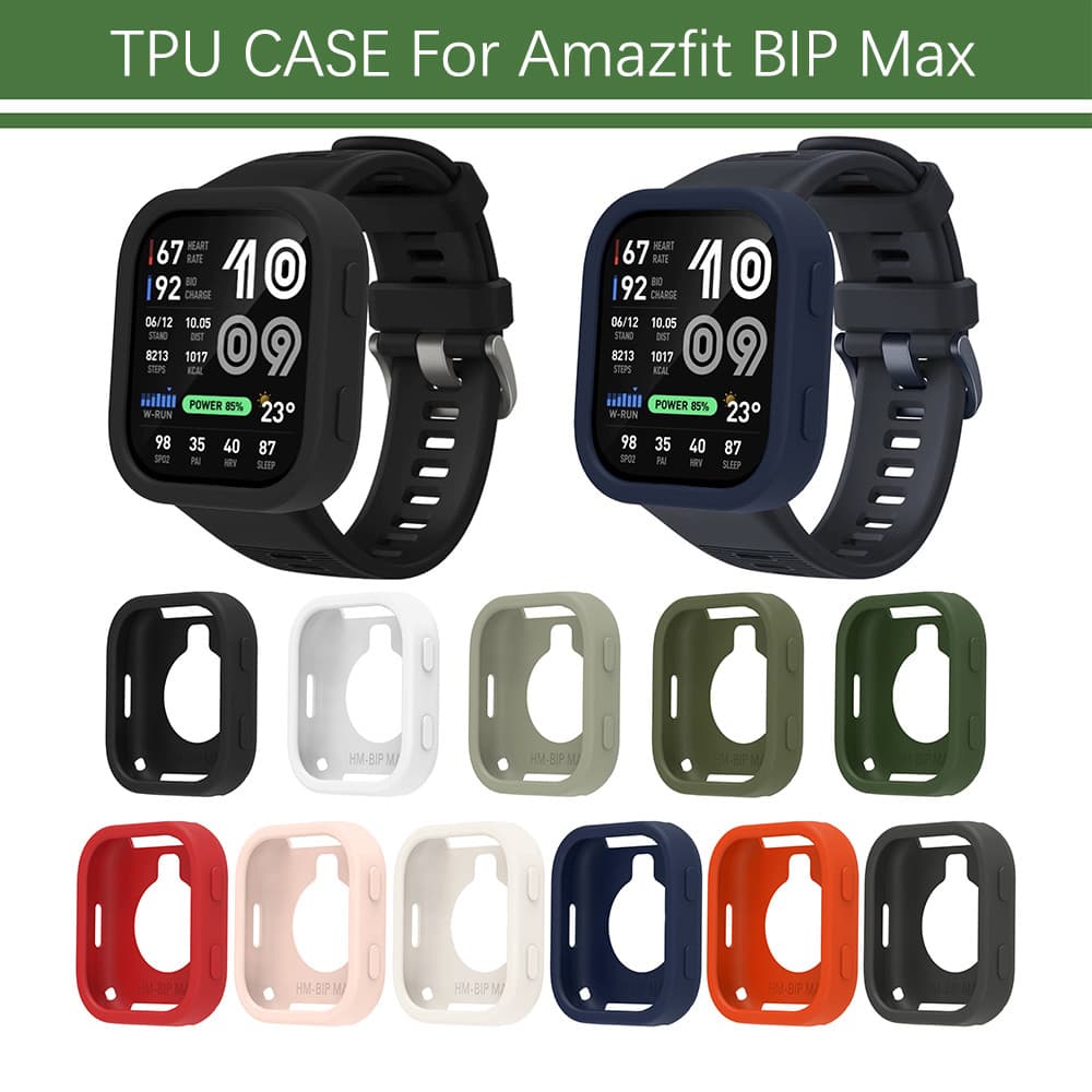Capa De Silicone Para Amazfit Bip Max Smartwatch Relógio Inteligente Pára-Choques Quadro Protetor Caso