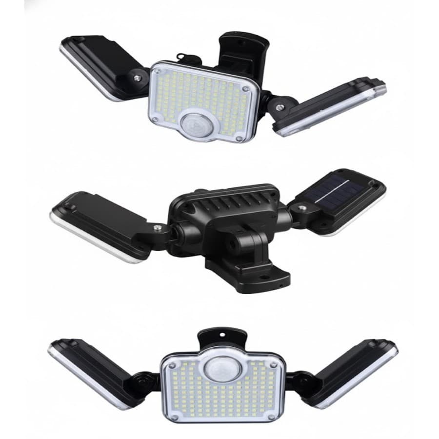 Luminária Solar LED com Sensor de Movimento – 285mm, 182 LEDs Ângulo Ajustável à Prova d’Água P.HQ
