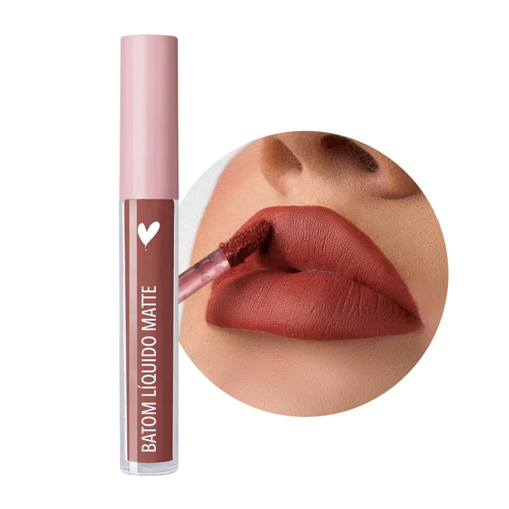 Batom Líquido Rosa Queimado Chamberry Cor 23 Koloss Matte Longa Duração Cobertura Perfeita
