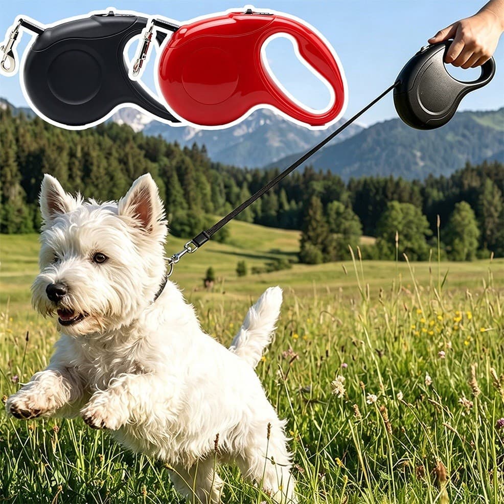 Coleira Pet Guia Retrátil 5M/3M Resistente Com Trava e Segura Cachorro cães e Gatos