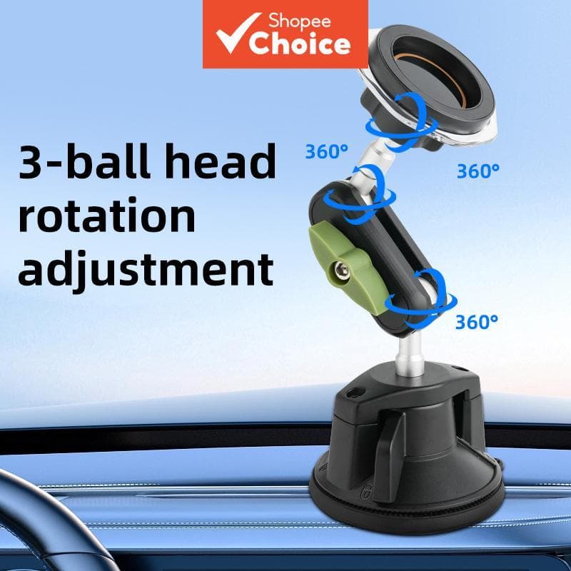 Suporte Magnético Universal para Carro, Rotação 360° para Navegação e Gravação de Celular no Carro, Suporte com Ventosa