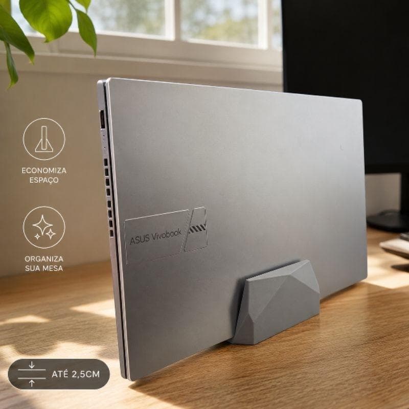 Suporte Vertical para Notebook até 2,5 cm | Organizador de Mesa para Home Office e Gamer