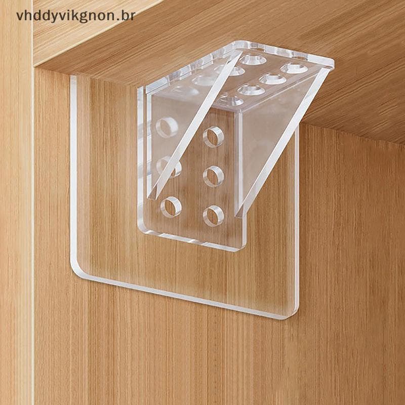 vhddyvikgnon 4 Peças De Suporte De Prateleira Adesiva Para Cozinha , Quarto , Armário , Clipes , Cabide De Parede , Brae