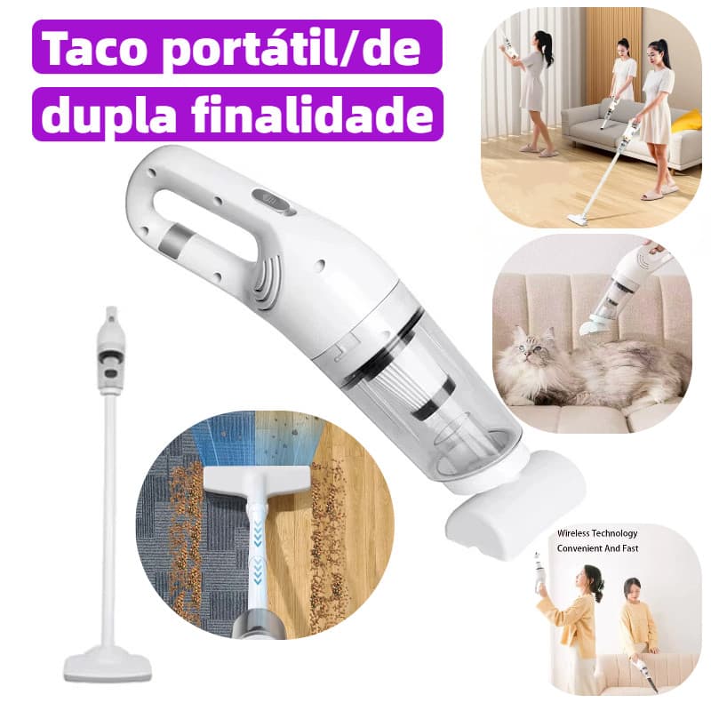 Aspirador De Po Vertical Portatil Recarregável  Forte sucção portátil 3 em 1 para pelos de carro/chão/animais ACT020