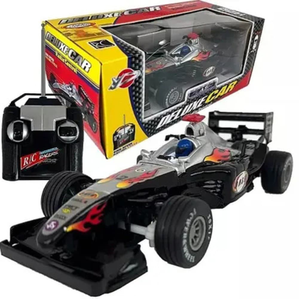 Carrinho Controle Remoto Fórmula 1 Deluxe F1 Corrida 4 Canais 15km/h Pneus de Borracha Alta Velocidade