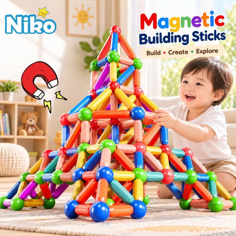 3D vara magnética brinquedos blocos de construção magnéticos cedo brinquedos educativos Montessori adequados para crianç