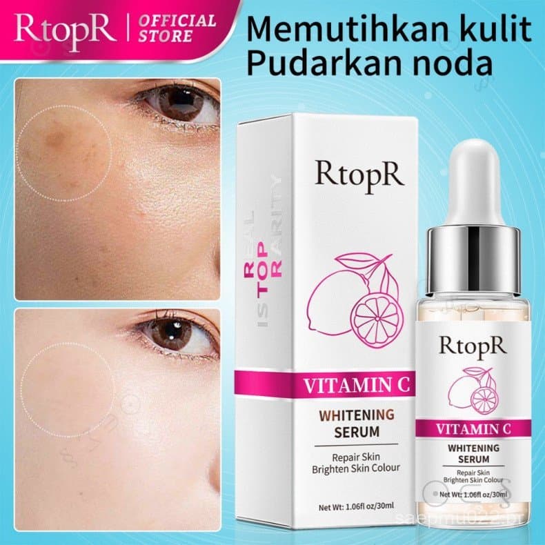 Sérum hidratante clareador com vitamina C RtopR, essência facial VC, atenua manchas escuras, reduz rugas, repara a pele,