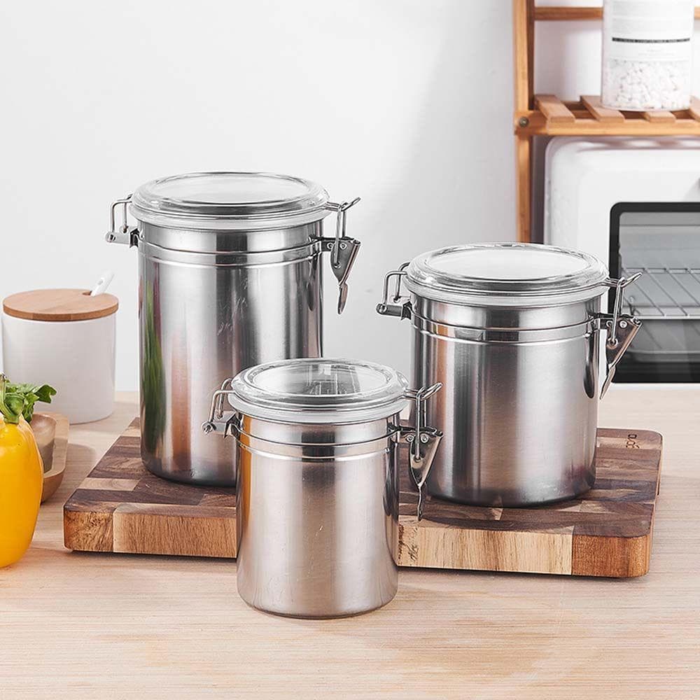 Garrafa De Armazenamento Em Pó Grão Açúcar Jar Grãos De Café Seco Bom Recipiente