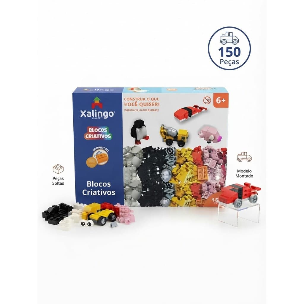 Blocos De Montar Criativos 150 Peças - Xalingo compatível com lego -Educativo - Pedagógico / Estimula o raciocínio