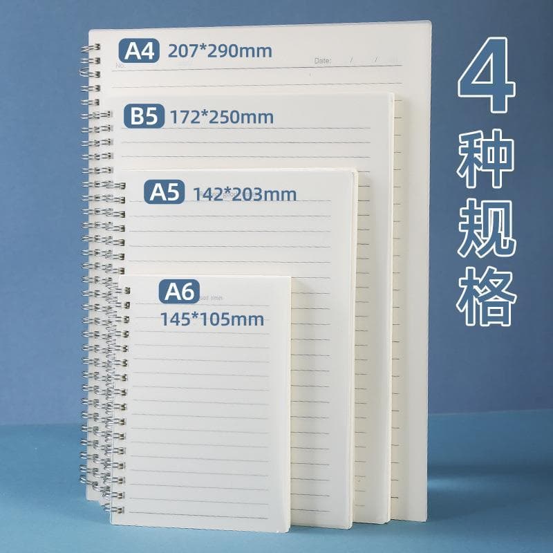 P PP Bobina Notebook Notebook Notebook A5B5A4A6 Grade Horizontal Rollover Up Flip Notebook Personalização