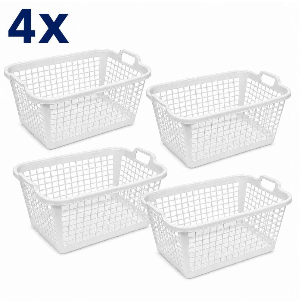 Kit 4 Cesto Organizador Multiuso Cozinha Polipropileno Branco Linha Cozinha