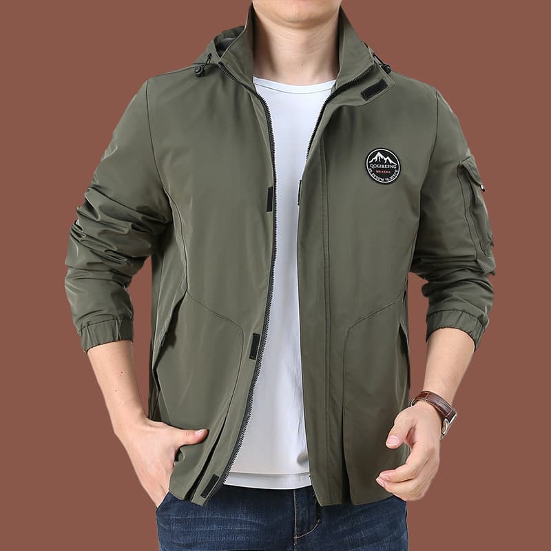 2025 novo estilo jaqueta masculina Plus Size fino outono jaqueta ao ar livre solta Casual jaqueta preta na moda