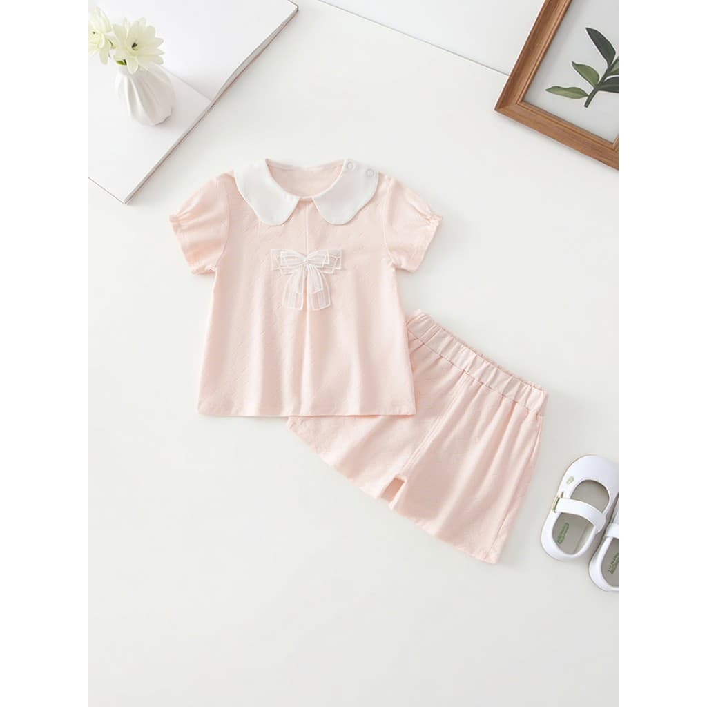 Bebê roupas separadas verão fino Outing roupas classe A puro algodão bebê menina bebê de manga curta terno da menina