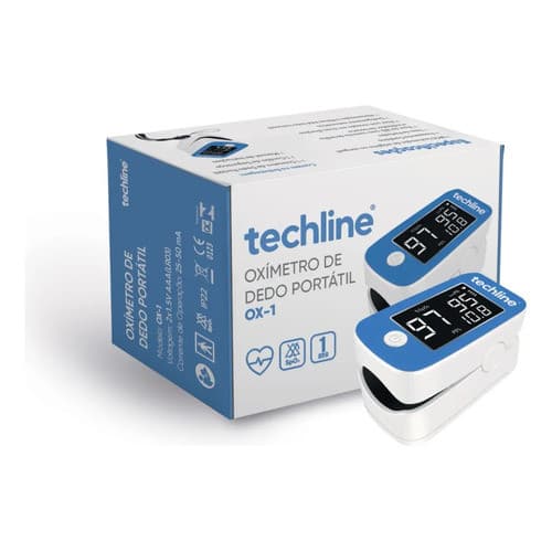 Oxímetro De Dedo Techline Ox-1 Tela Led Spo2 Prbpm Desligame
