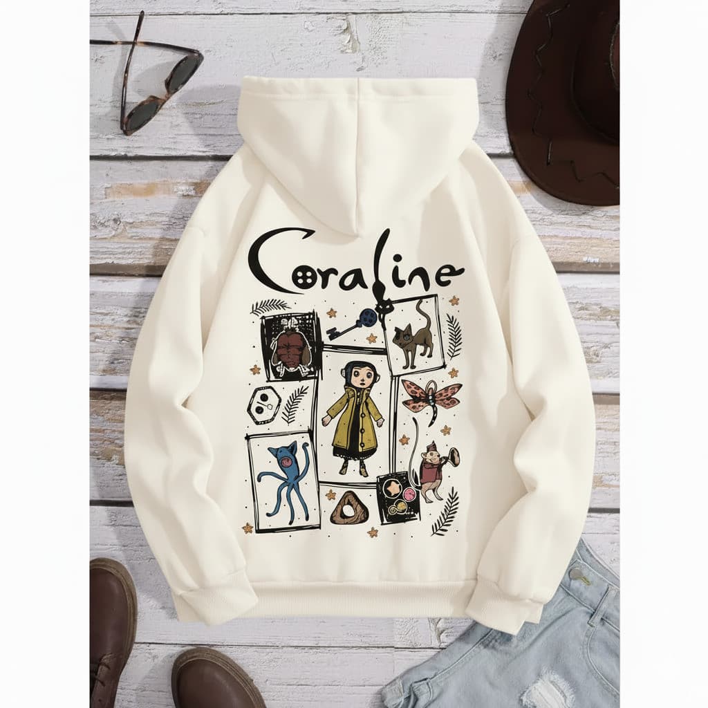 Moletom Unissex Coraline Desenho Filme Blusa Aconchegante Abrigo de  Qualidade Ajuste Perfeito Envio Imediato