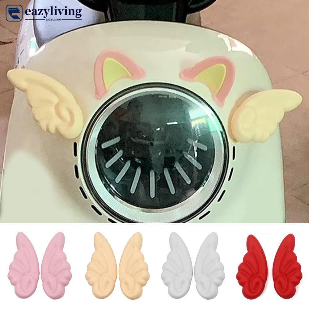 EAZYLIVING 2 Peças Decoração De Capacete De Motocicleta Asas Angulares Adesivo Para Moto Acessórios De Bicicleta C5M5