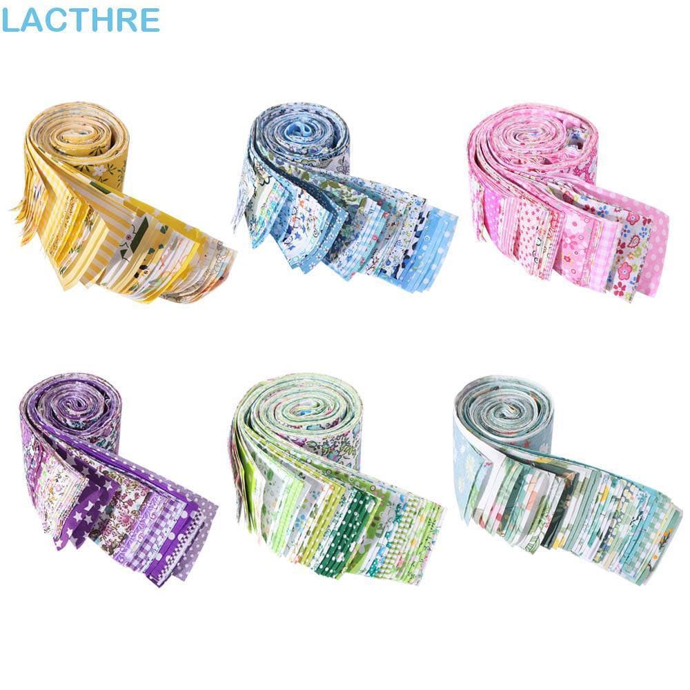 LACTHRE 40 peças de tecido de algodão floral, tiras de patchwork, materiais para patchwork DIY, rolos de tecido para pat