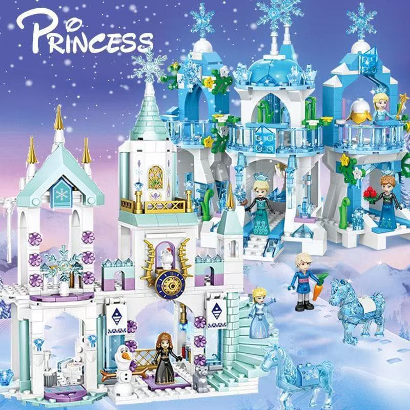 Castelo de Gelo Brilhante da Princesa Elsa de Frozen Lego 41062 Brinquedos Frozen Blocos de Montar da Cinderela para Hom