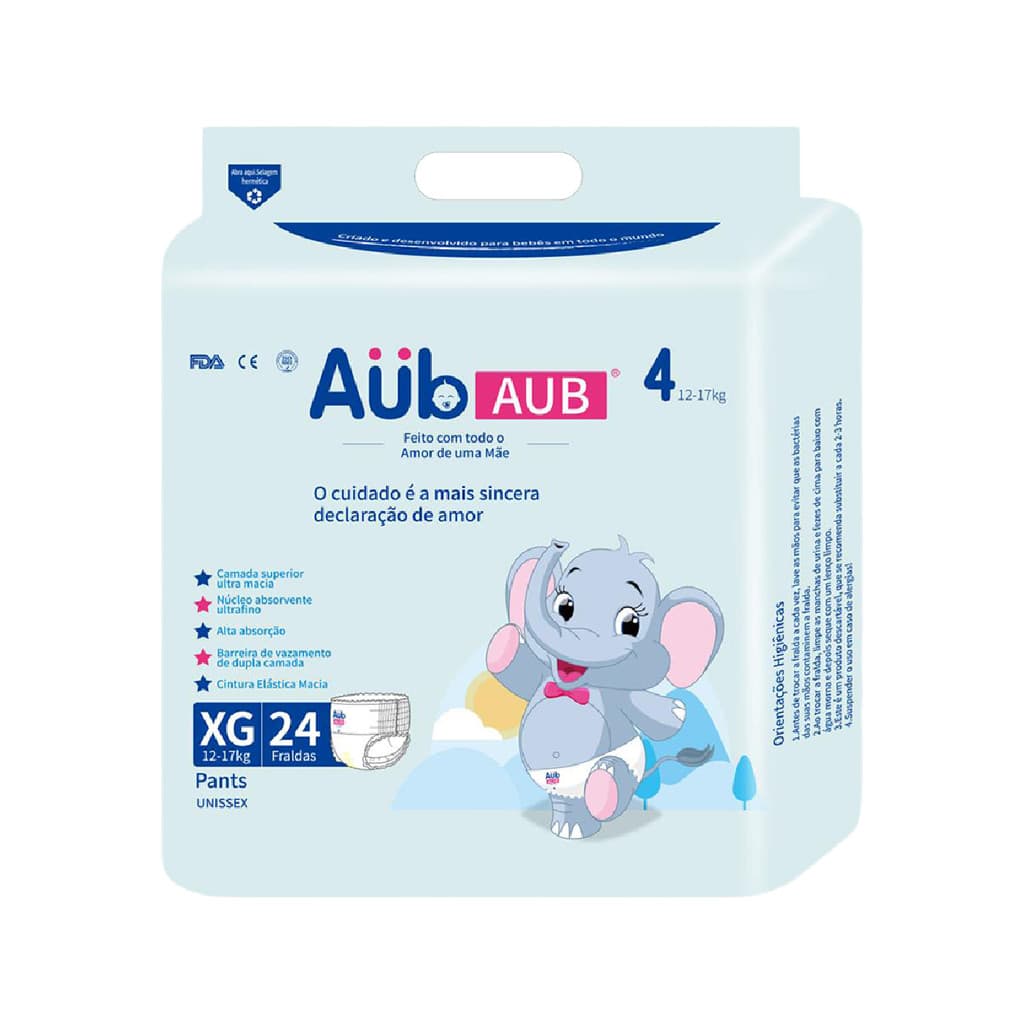 Fralda Descartável para Bebês AUB Mega Pacotão Alta Absorção