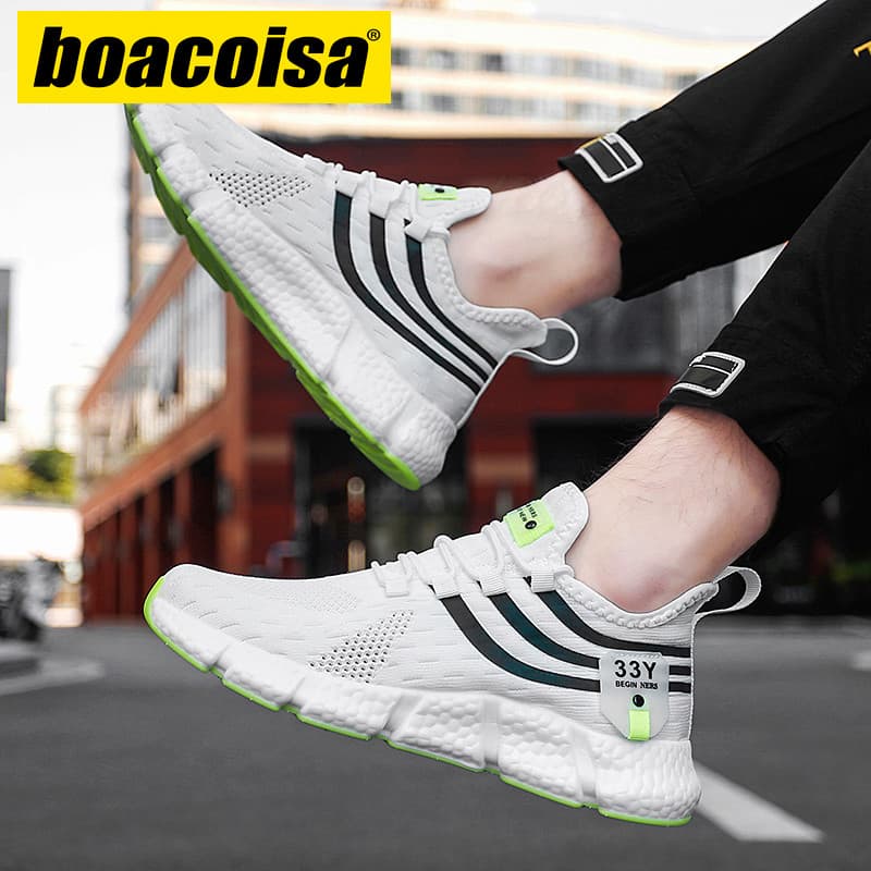 Homens Sapatos Esportivos Casuais Respirável Leve Tênis Ao Ar Livre Malha Preto De Corrida Atlético Jogging Tenis Caminh