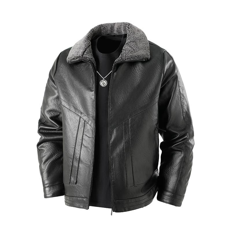 Jaqueta 8XL Jaqueta De Couro De Negócios Masculina Top Forro De Lã Jaqueta De Couro PU Jaqueta De Couro Masculina Outono