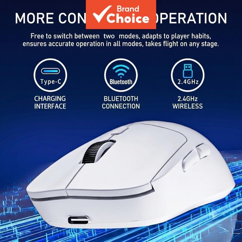HXSJ-348 Mouse Gaming Leve e Ajustável, Sem Fio Bluetooth BT5.3, 10000 DPI, Compatível com Desktop e Notebook