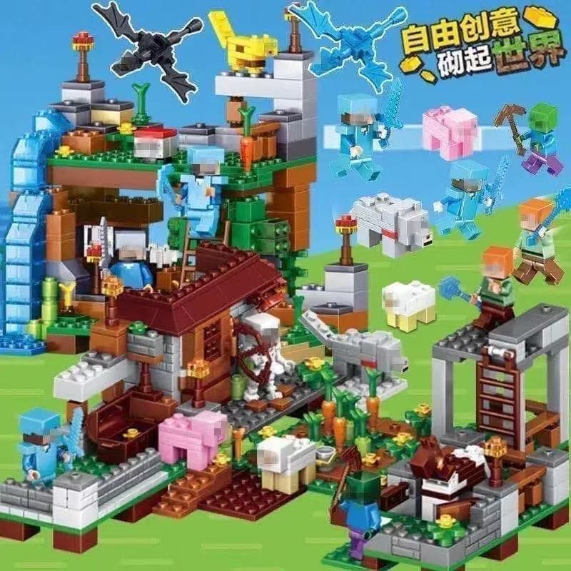 1300 peças de Lego do meu mundo Blocos Parque do Moinho Casa na Árvore Brinquedo de Montar para Crianças