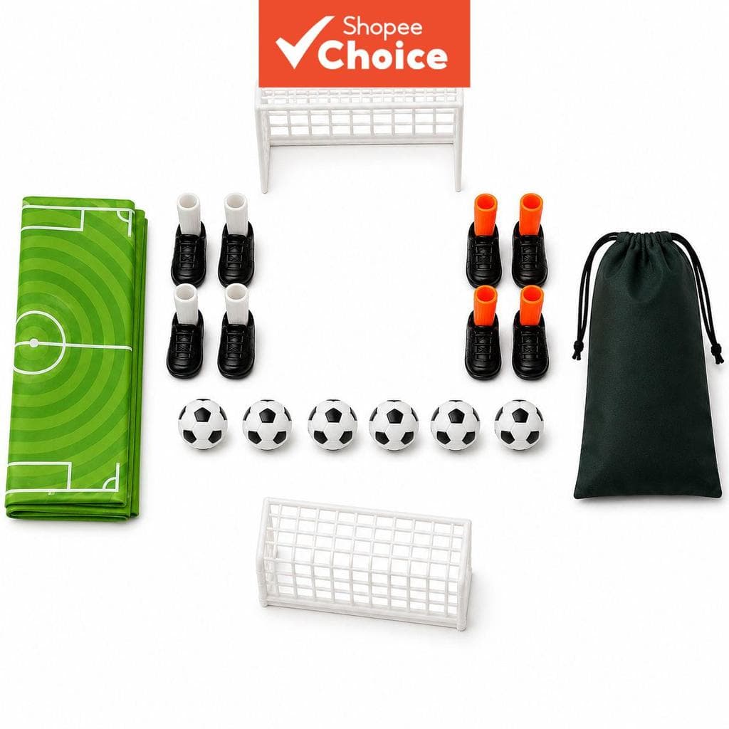 Jogo de Futebol de Dedo para Noites de Jogos em Família, Conjunto Completo de Mesa com 2 Golos, 8 Chuteiras de Dedo, 6