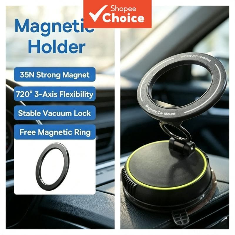 360 ° Suporte Magnético Giratório Para Telefone , Forte Carro Com Sucção A Vácuo