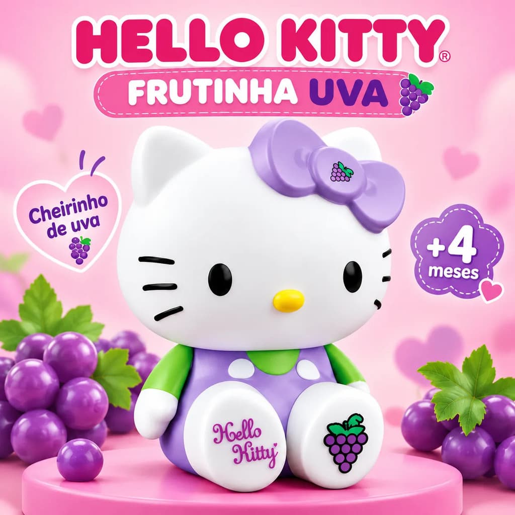 Boneca Hello Kitty Frutinha Uva Com Cheirinho Articulada