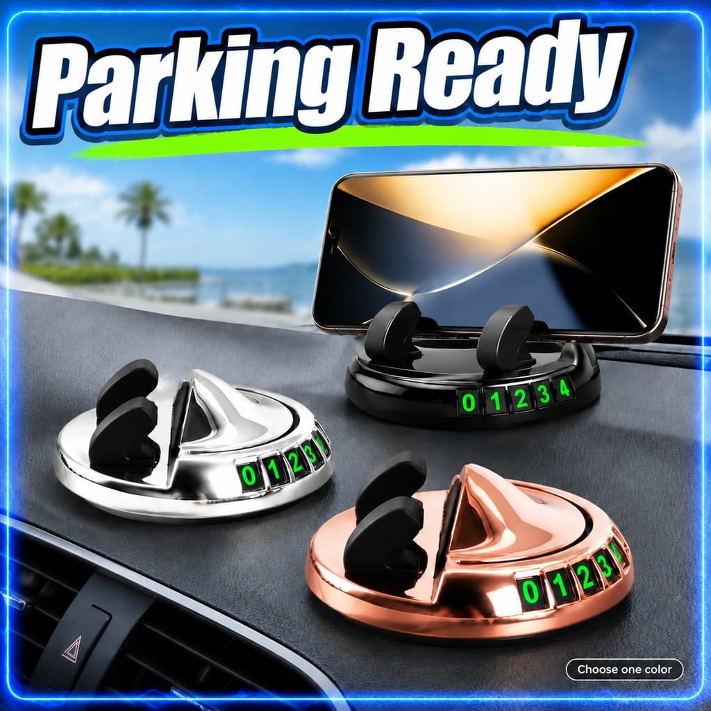 1 PCS Suporte Compacto Para Telefone De Carro Com Placa De Exibição De Número Colocação De Painel Plano