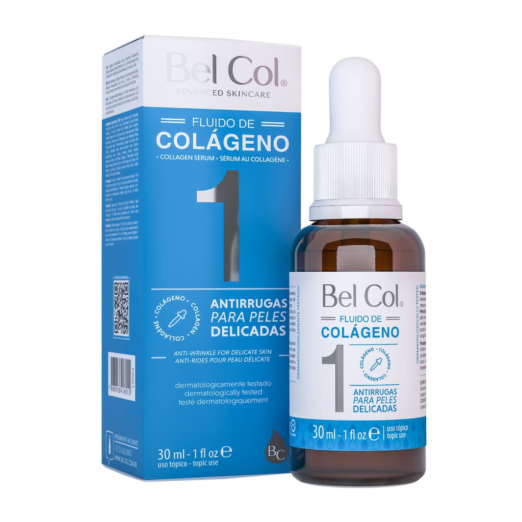 Sérum Facial Colágeno Bel Col 1 Pele Delicada Hidratante 30ml Anti Idade Antirrugas
