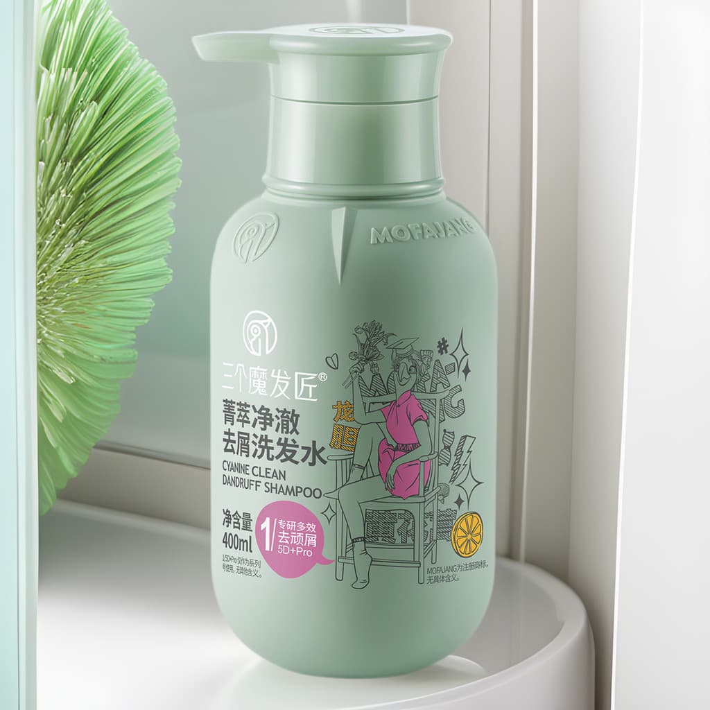 Três fabricantes de cabelo mágicos essência limpa refrescante Anti-caspa shampoo hidratante pouco verde magia shampoo fa