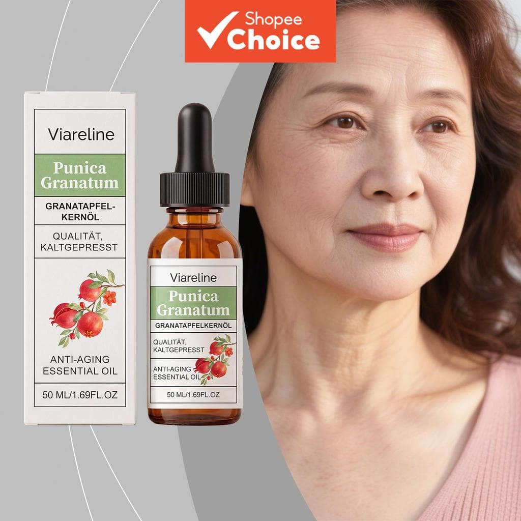 Óleo de Semente de Romã para Pele Radiante, Sérum Hidratante com Vitamina E, Cuidado Diurno Nutritivo Anti-Idade - 50ml,