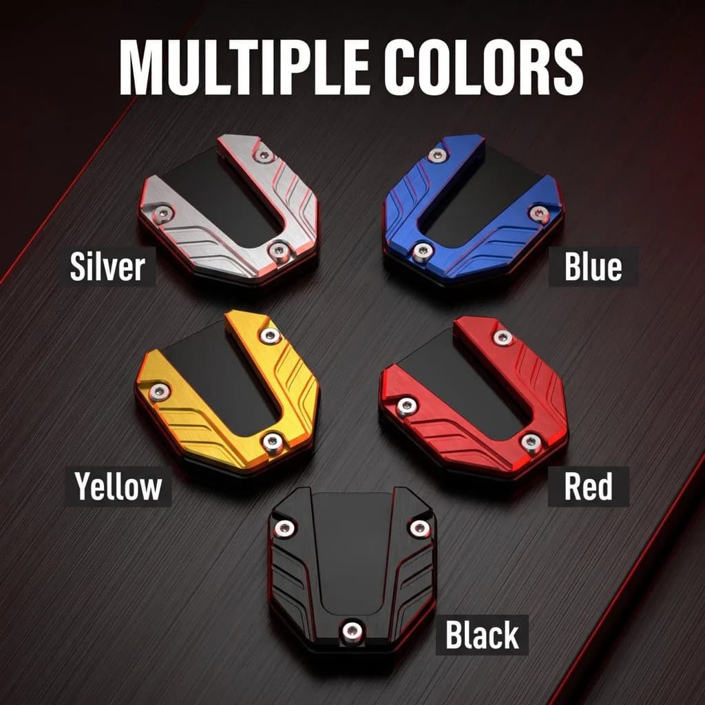 Motocicleta Kickstand Almofada Universal Suporte Lateral Pé Extensão Capa Scooter Bicicleta Moto Substituição Acessórios