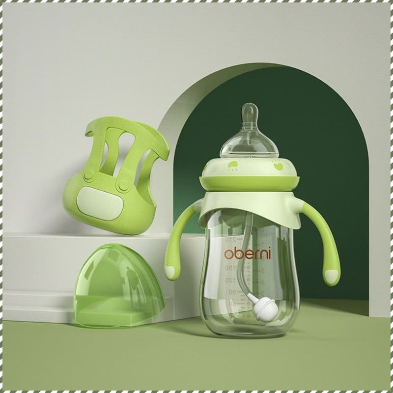 [Alta Qualidade] Obeny Mamadeira com Capa de Silicone Vidro Borossilicato 240ml/Bebê/Mamadeira