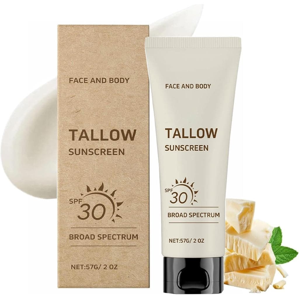 Protetor Solar BeefTallow SPF30, Bloqueador Solar com Óxido de Zinco Não Tóxico, Protetor Solar Mineral para Corpo e Ros