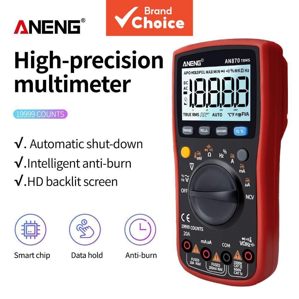 ANENG AN870 Multímetro Digital 19999 Contagens True RMS Transistor Tester Uso Profissional 1Pc