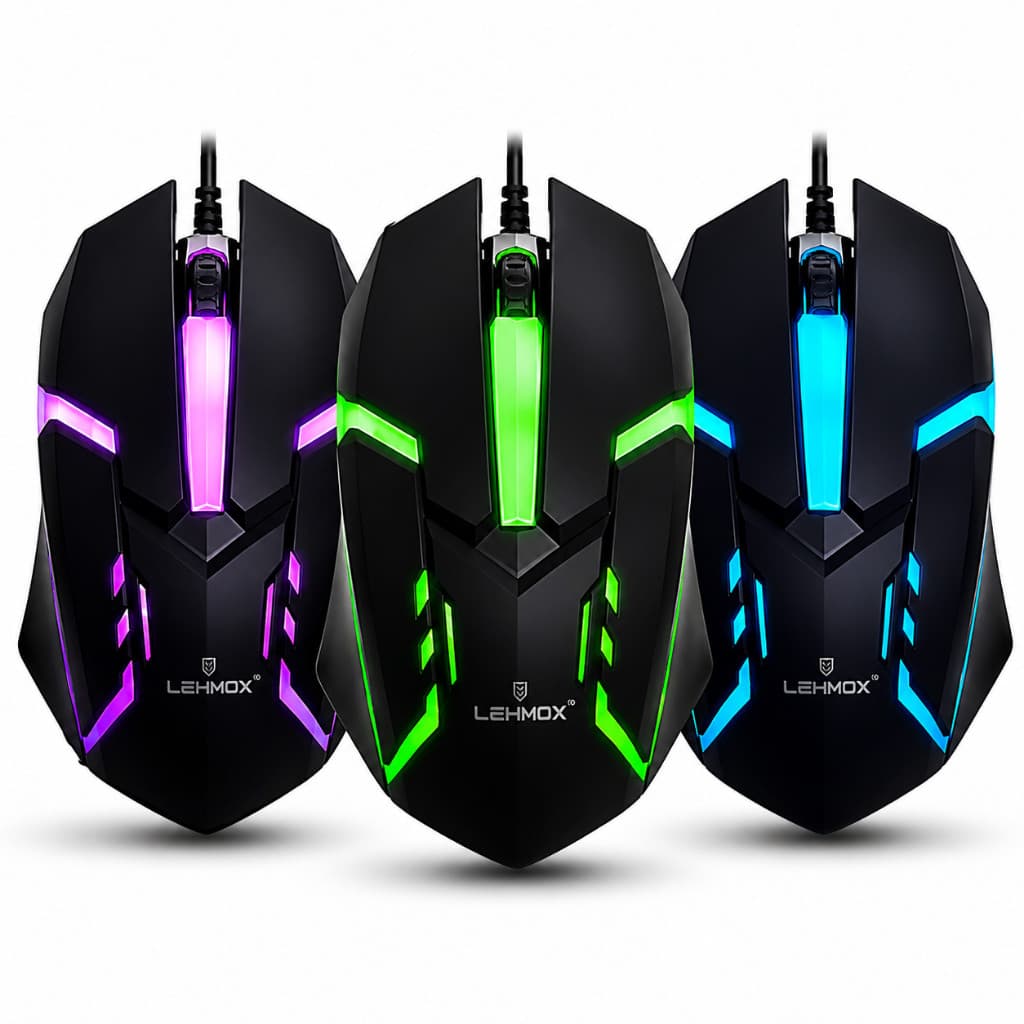 Mouse Gamer 1200dpi Com Fio Usb Led Rgb Profissional Para Jogos Pc, notebook
