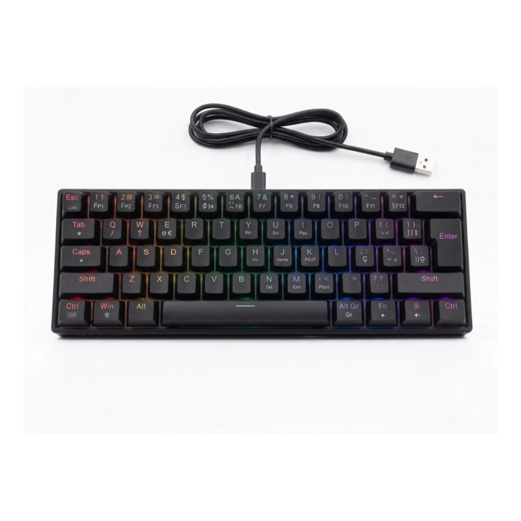 Teclado Gamer Mecânico Knup KP-TE152 RGB 61 Teclas Switch Blue