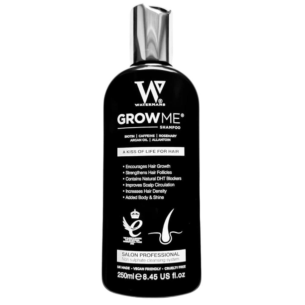 Shampoo Watermans Grow Me Organic para Crescimento Capilar para Homens e Mulheres – Fortificante e Hidratante com Biotin