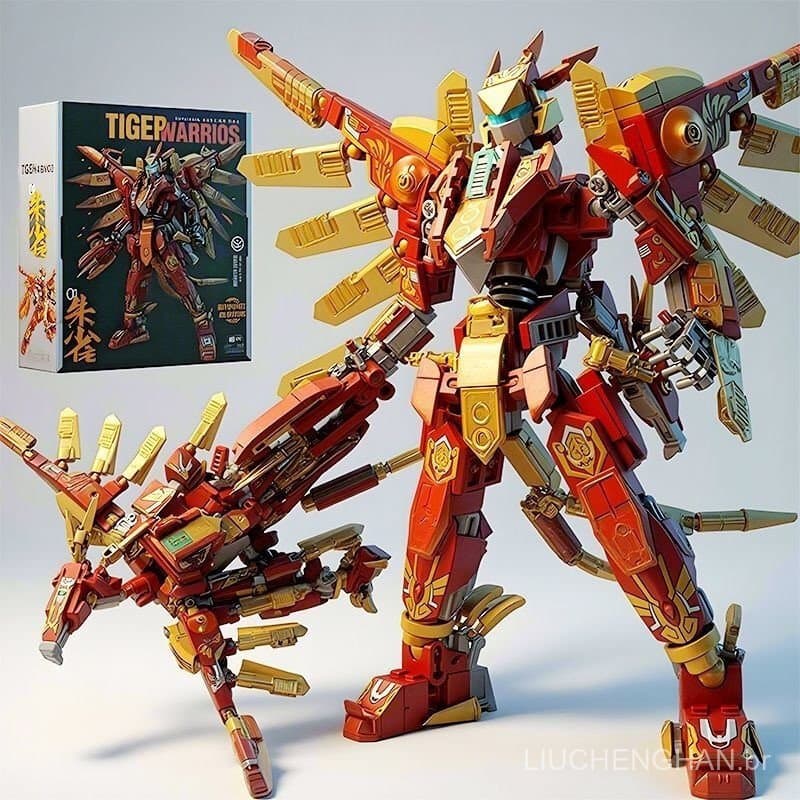 500 peças de blocos de montar Lego, série Mecha, robô guerreiro transformável, modelo de besta mítica para fins educacio