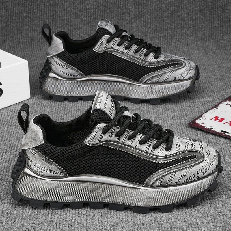 Tênis Masculinos Respiráveis de Verão 2025, Tênis Estilo Dad Shoes, Tênis de Malha Oca, Tênis Esportivos Casuais 9ELO